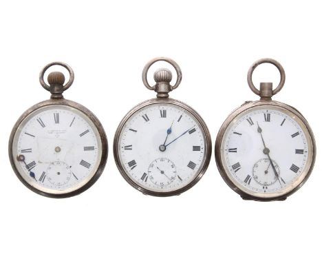 D F&amp; C (Dimier Freres &amp; Cie )&nbsp;silver lever engine turned pocket watch for repair; together with a silver 'S. Smi