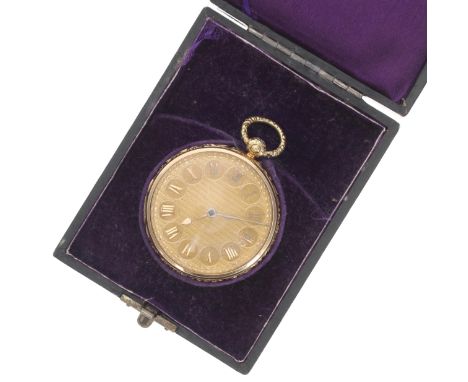 Fine 19th century 18ct cylinder pocket watch, London 1822, the fusee movement signed Hughtie, 56 Cheapside, London, no. 4000,