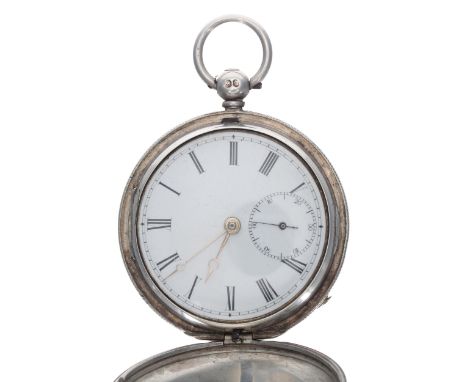 19th century silver hunter fusee lever pocket watch, London 1857, signed Gaydon, Barnstaple, no. 14730, with dust cover, Roma