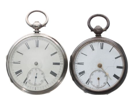 Silver fusee lever pocket watch for repair, London 1882, unsigned movement, no. 80868, dust cover, the dial with Roman numera