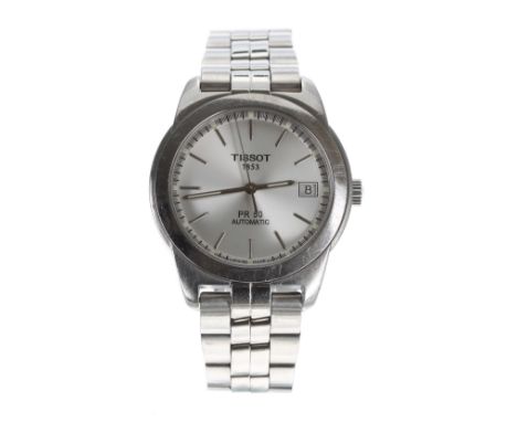 Tissot PR50 automatic stainless steel gentleman's wristwatch, ref. J374/474K, silvered dial, 36mm-Movement - currently functi