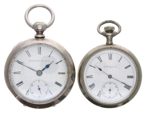 Elgin lever silverode pocket watch, signed 7 jewel movement, no. 10285428 with compensated balance, regulator and safety pini