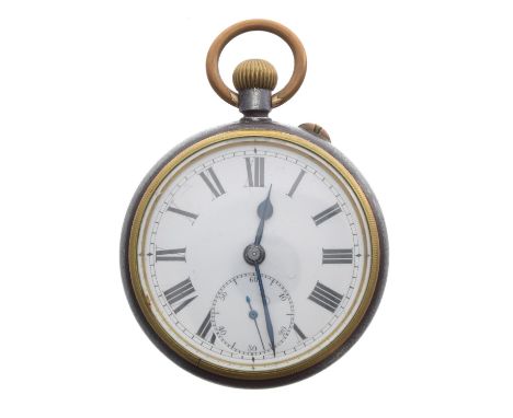 Stauffer & Co Peerless Borgel cased gunmetal lever pocket watch, the gilt frosted movement signed S&Co Peerless, no. 220541, 