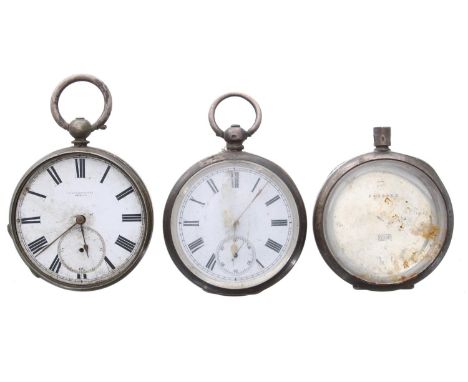 Silver cylinder engine turned pocket watch for repair, the movement and dial signed J. Joseph &amp; Fils, Genéve, D.F&amp;C s