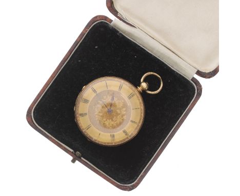 Baume Genéve 18k cylinder pocket watch, signed frosted bar movement with gilt three arm balance and regulator, no. 21230, hin