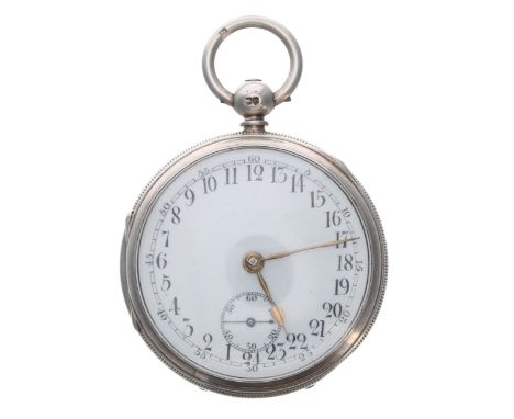 Victorian 24 hour dial silver fusee lever pocket watch, London 1880, unsigned movement with engraved balance cock, compensate