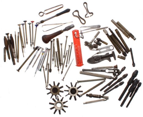 Quantity of watchmakers tools to include screwdrivers, pin vices, pin holder etc