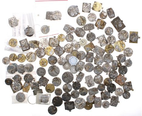 Quantity of wristwatch movements to include Waltham Bartlett, Buren Grand Prix, Gruen Gild, Record, Waltham, Rotary, J.W. Ben