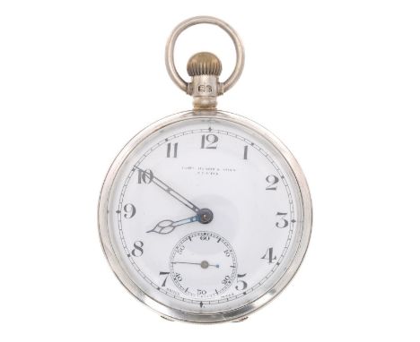 Silver lever pocket watch, Birmingham 1926, the gilt frosted three quarter plate movement with D.F&C. trade mark (Dimier Frer