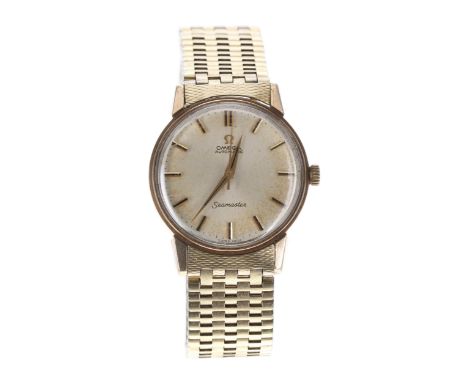 Omega Seamaster automatic 9ct gentleman's wristwatch, ref. 165/6-5003, serial no. 2300xxxx, circa 1966, silvered dial with ba