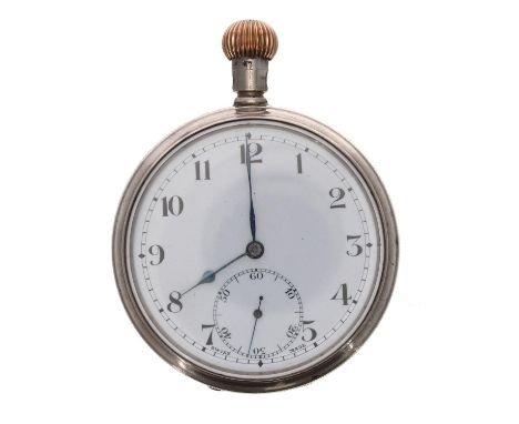 Silver lever pocket watch, Birmingham 1919, 7 jewel movement signed D.F&C., with compensated balance and regulator, the dial 