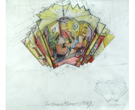 § Anthony Green, RA (British, b.1939) Working drawing for "Christmas Mirror 1947" signed and dated 'Anthony Green '82' (lower
