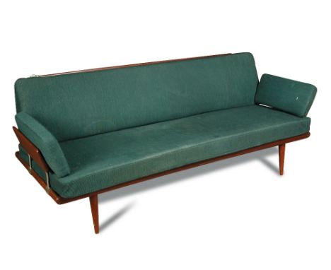 Peter Hvidt & Orla Mølgaard-Nielsen for France and Son, a teak framed sofa, with loose upholstered back, seat and arms on tur