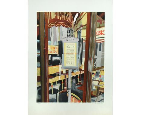 Glynn Boyd Harte (British, 1948-2003) Brasserie Lipp signed lower right "Glynn Boyd Harte" and numbered XVII/XXV lithograph, 