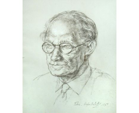 John Hughes Hallett (British, 20th Century) Portrait of Sir James Gray, CBE, MC, FRS (1891-1975) signed lower right "John Hug