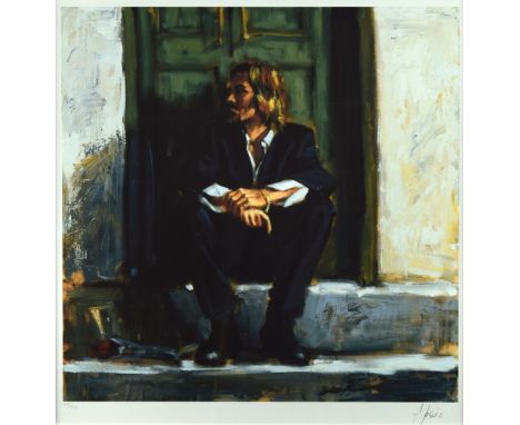 Fabian Perez (Argentinian, b.1967) Waiting for the Romance to Come Back signed lower right "F Perez" oil on canvas, in a blac
