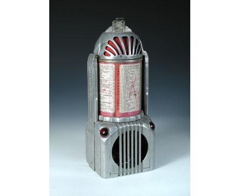 Shyver's Multiphone Remote Jukebox Selector, circa 1950's, cast aluminium body with plexiglas selection cover and paper selec