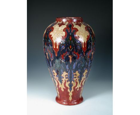 A large and impressive Gouda Pottery lustre vase, by J.W. van Schaik, circa 1910, possibly an exhibition piece, the ovoid bod