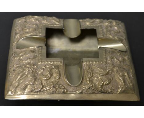A sterling silver ash tray, marked SIAN, sterling