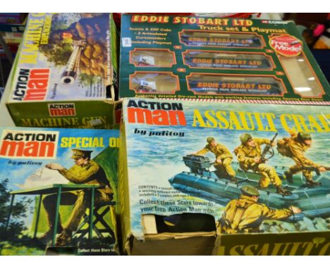 Toys and Juvenalia - Action Man Special Operations Tent, Assault Craft, Machine Gun Emplacement, all boxed ;  a Corgi Toys Ed