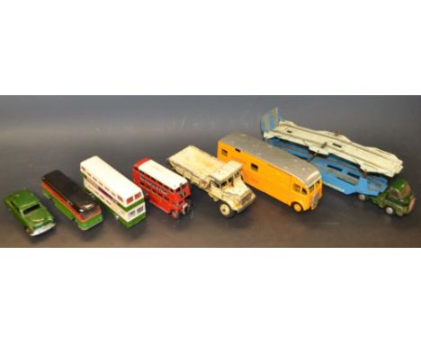 Toys and Juvenalia - Dinky and Corgi die-cast, including Carrimore car transporter, Jacksons yellow horse box, Euclid dump tr