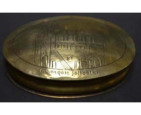 An 18th century Scottish brass tobacco box, Cannons Gate Toll Booth, Edinburgh