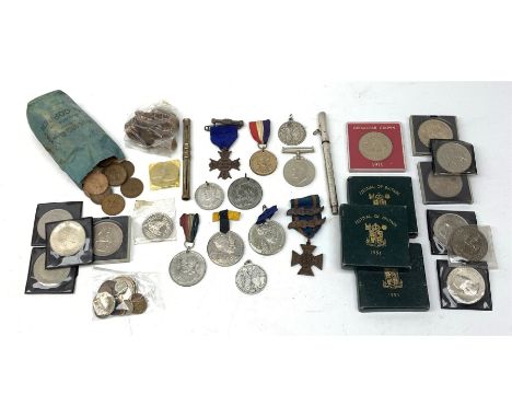 Three 1951 King George VI Festival of Britain crowns, various other commemorative crown coins, commemorative medallions, '193