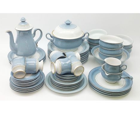 Denby Castile dinner service comprising of eight plates, nine side plates, eight tea plates, eight bowls, six teacups, nine s