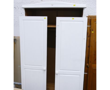 White painted pine wardrobe