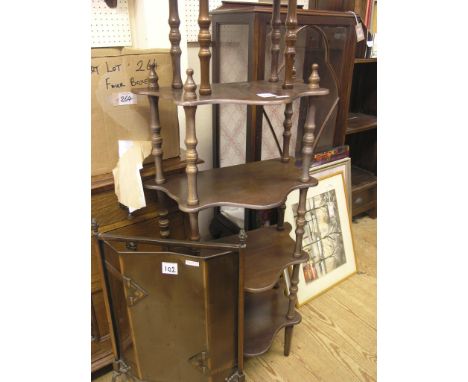 An early 20th century mahogany display cabinet, enclosed by single astragal-glazed door, 1ft. 10in., together with a mirrored