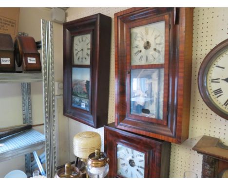 Three various Connecticut shelf clocks, each in mahogany veneered case 