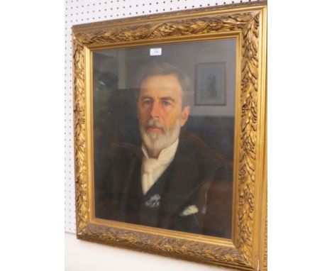 H. J. Hudson - Victorian oil on canvas, portrait of George Wightwick Rendel (1833-1902), bearded character with cravat, label