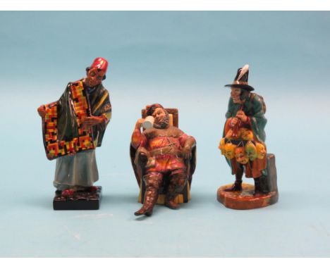 Three Royal Doulton figures, Carpet Seller, HN1464, The Mask Seller, HN2103, The Foaming Quart, HN2162