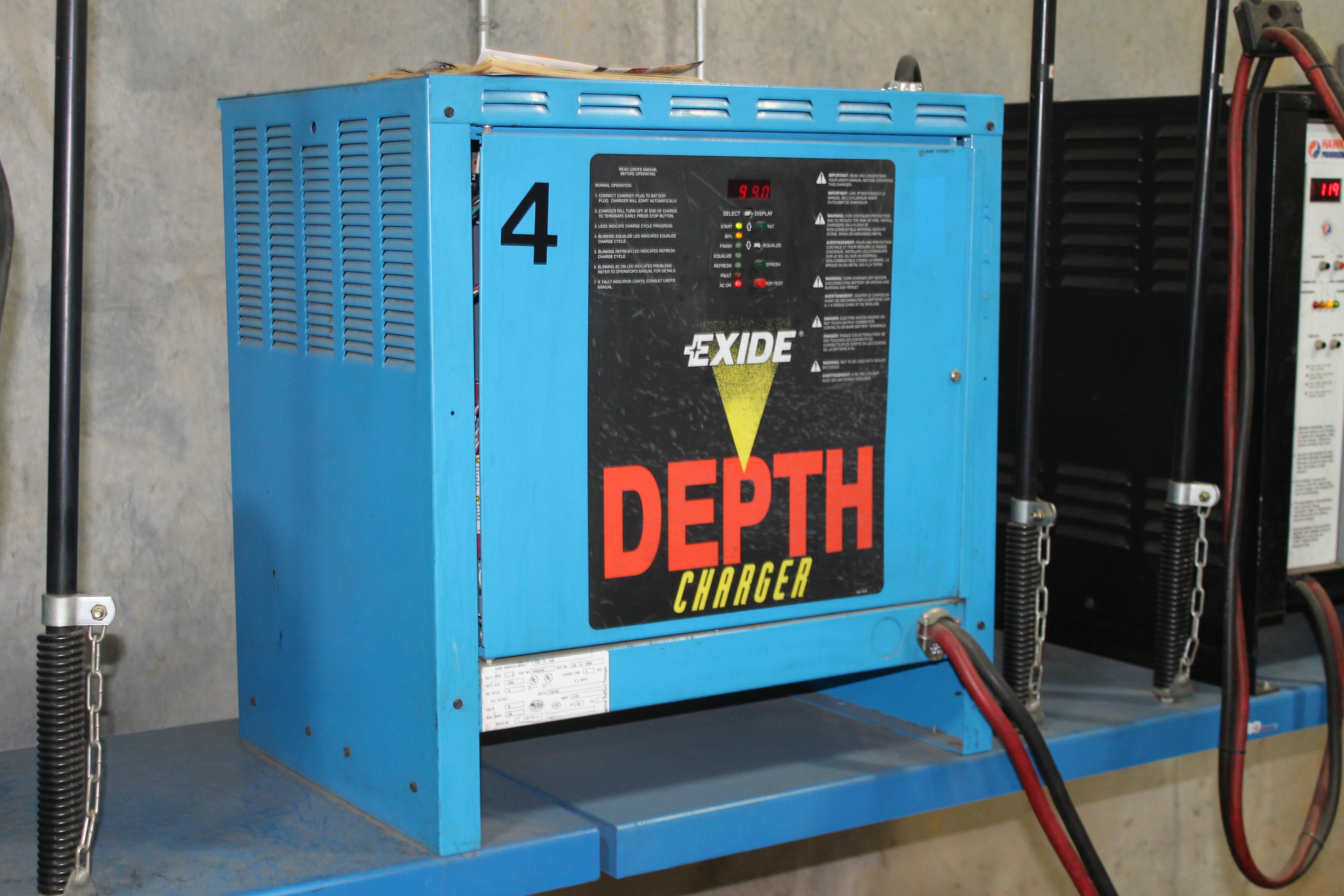 EXIDE DEPTH 36 VOLTS ELECTRIC FORKLIFT BATTERY CHARGER MODEL D3E18