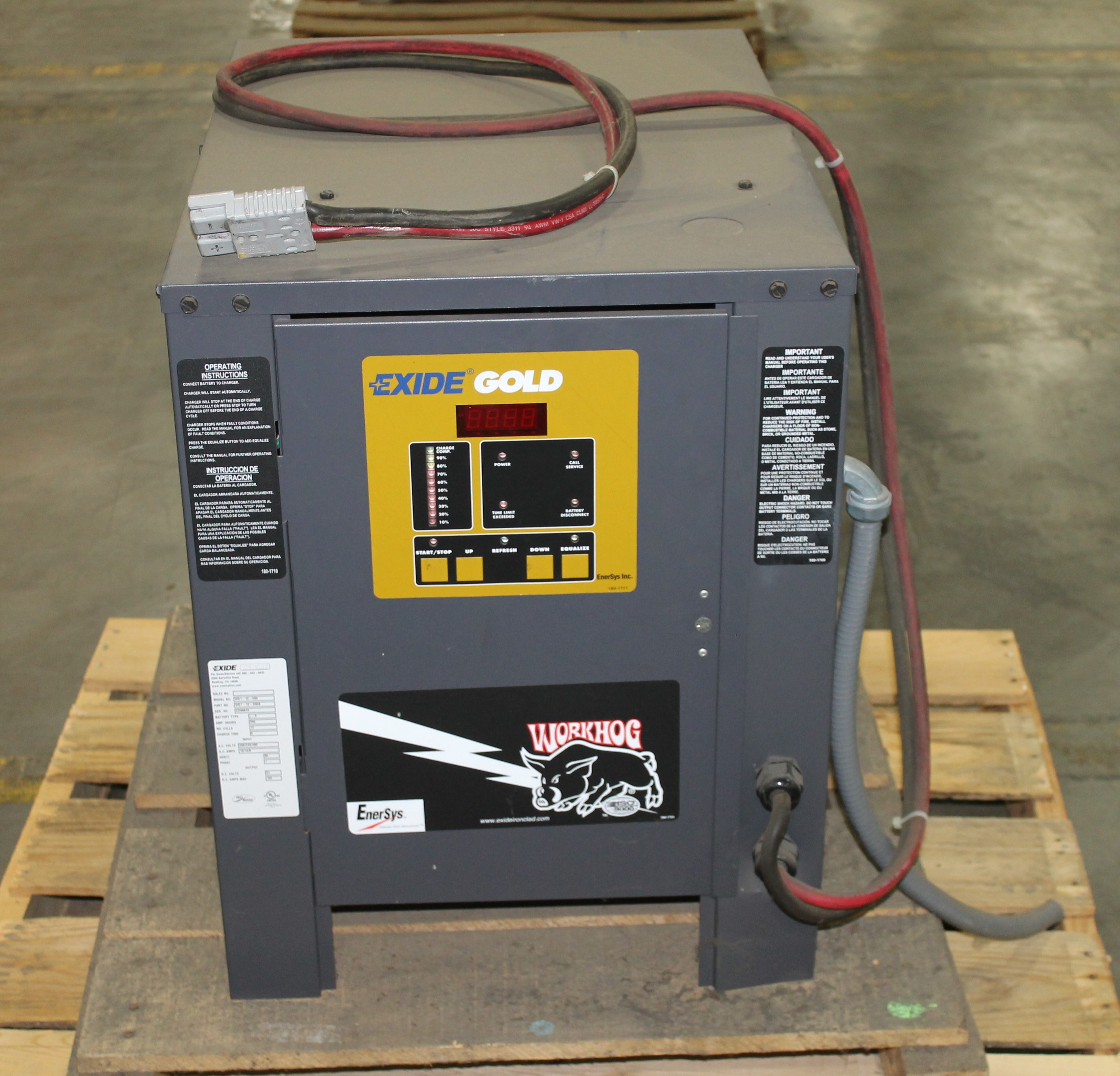 EXIDE GOLD ELECTRIC FORKLIFT BATTERY CHARGER, 24V MODEL WG112550