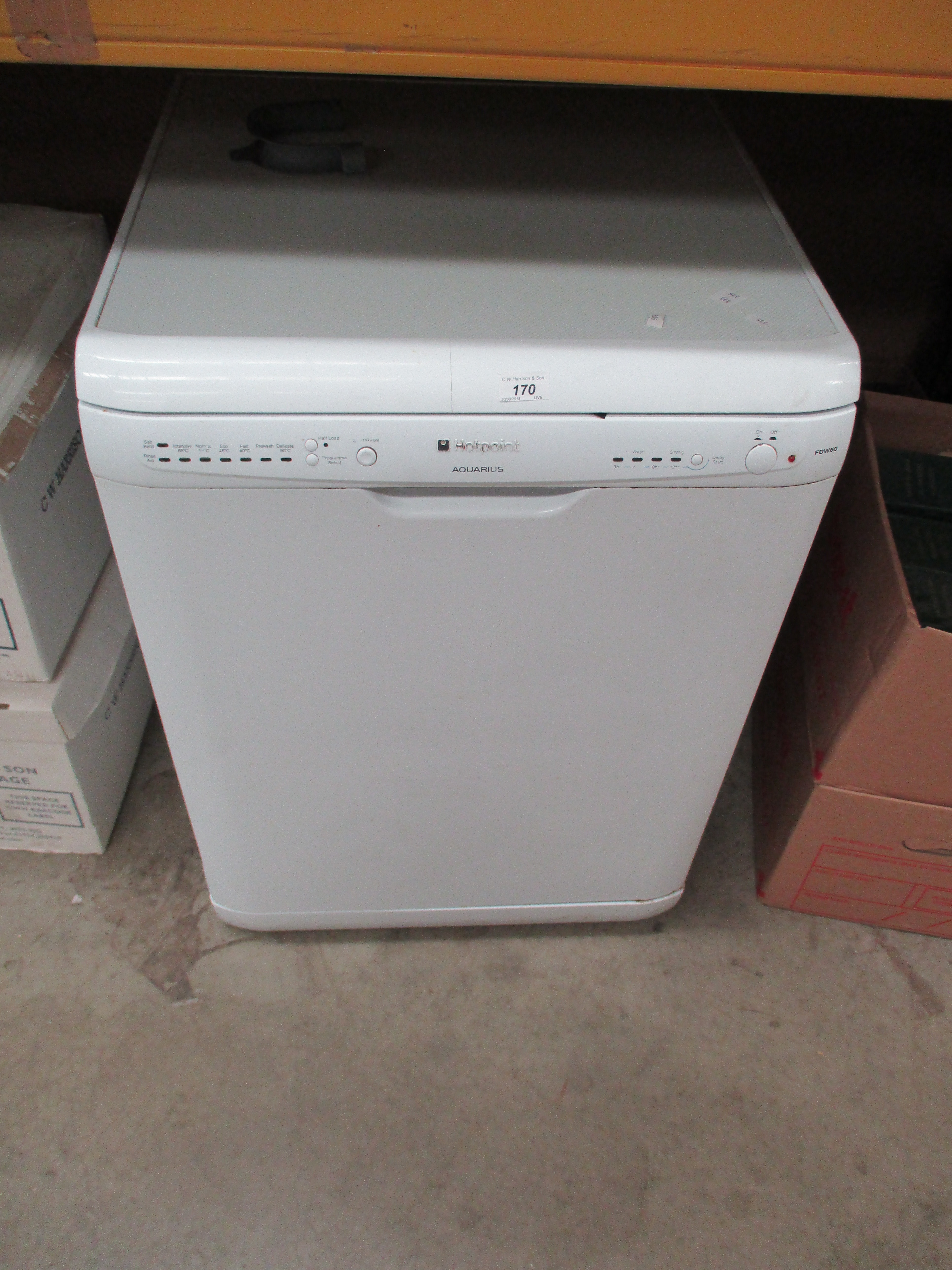 A Hotpoint Aquarius FDW60 dishwasher