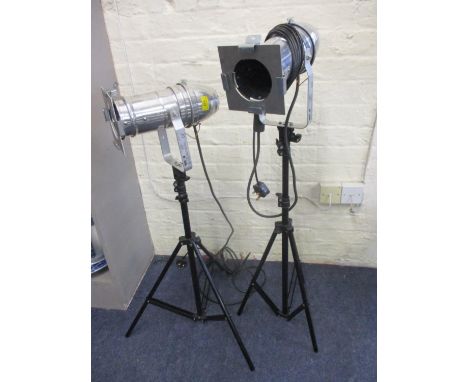 A pair of Vision Pax 30 lantern industrial style lamps on tripod stands 