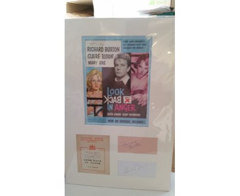 CINEMA, Don't Look Back in Anger, signed album pages by Richard Burton, Claire Bloom &amp; theatre programme cover by Mary Ur