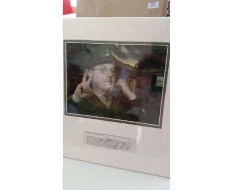 TELEVISION, signed biographical piece (removed from programme) by Arthur Lowe, overmounted beneath photo from Dad's Army, 12.