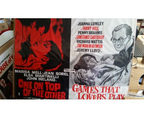 GLAMOUR, film poster for double-bill, One on Top of the Other &amp; Games that Lovers Play, 40 x 30, VG