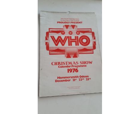 POP MUSIC, The Who programme, Hammersmith Odeon, 1975 Christmas concert (1976 calendar), slight wrinkling, G