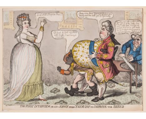 Satire.- Newton (Richard) and others. Collection of 24 Georgian satirical prints, including Newton's 'The First Interview, or