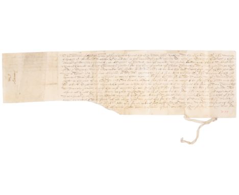 Bond for &pound;400 by John Dawnay of Serey to John Hotham of Scorboroughe, manuscript in English on vellum, lacking seal, 15