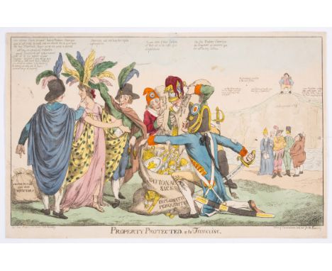 Satire.- Williams (Charles) Original preparatory drawing for the satirical print 'Property protected. A la francoise',&nbsp;p