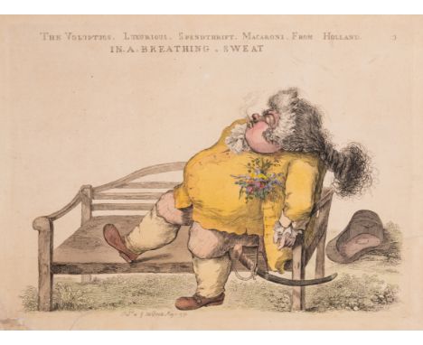 Satire.- Austin (William) Collection of 11 satirical prints, from an unidentified series, etchings with hand-colouring, the m
