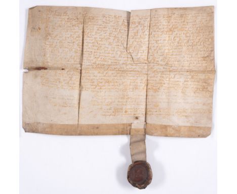 Scotland, Elgin.- Final agreement between John ?Strangquesen son and heir of Robert ?Strangquesen and George Marrice burgher 
