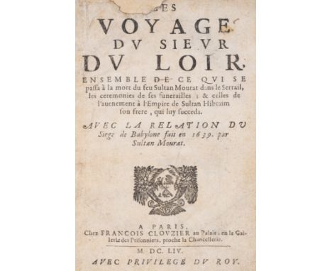Levant.- Du Loir (Nicolas) Les Voyage [sic] du Sieur du Loir ensemble de ce qui se passa à la mort du seu Sultan Mourat dans 