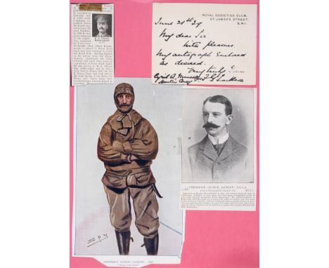 Polar &amp; Everest explorers and other explorers.- Collection of letters and newspaper cuttings, some signed, signatures, in