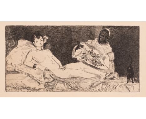 Zola (Émile) Édouard Manet, first edition, 48pp., frontispiece portrait of Manet by Bracquemond and etched 'Olympia' plate by