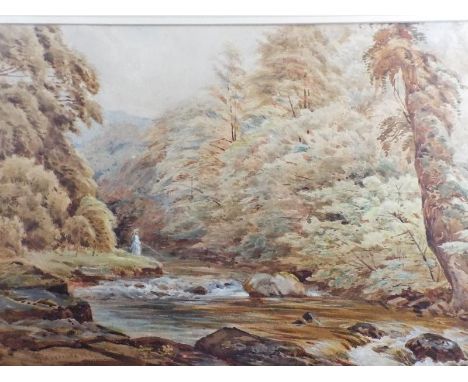 David M Harrison - a watercolour depicting 'An English Trout Stream on a Summer's Morn' ca 1881, signed lower left, mounted a